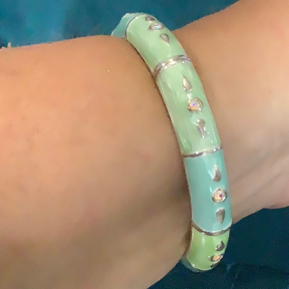 Enamel and rhinestones bracelet